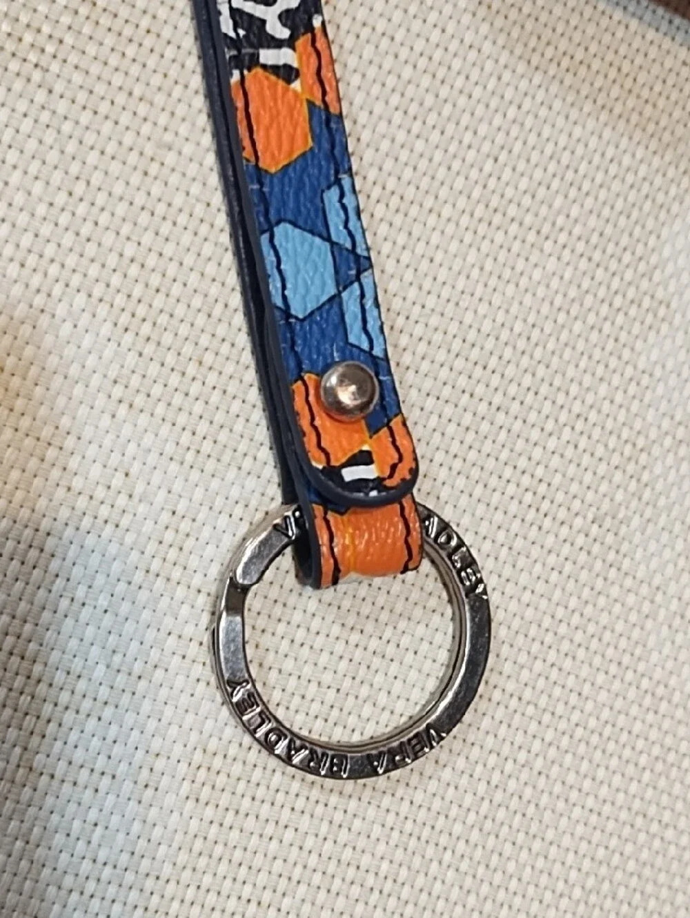 Vera Bradley Blue and Orange Geometric 3 Piece Wristlet Set VGC.